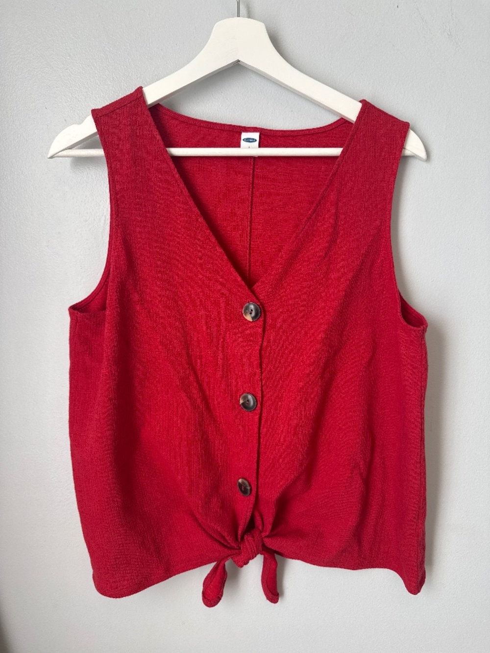 Old Navy button down tie front red tank